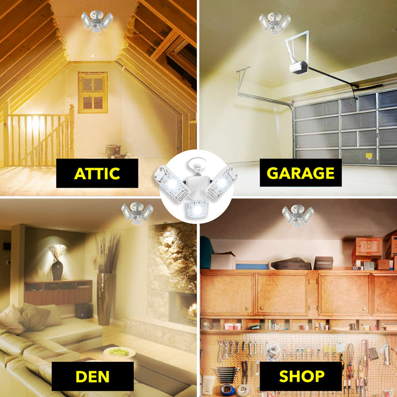 Plafonnier multi-directionnel Bell + Howell Triburst 4000 lumens avec 3 têtes réglables