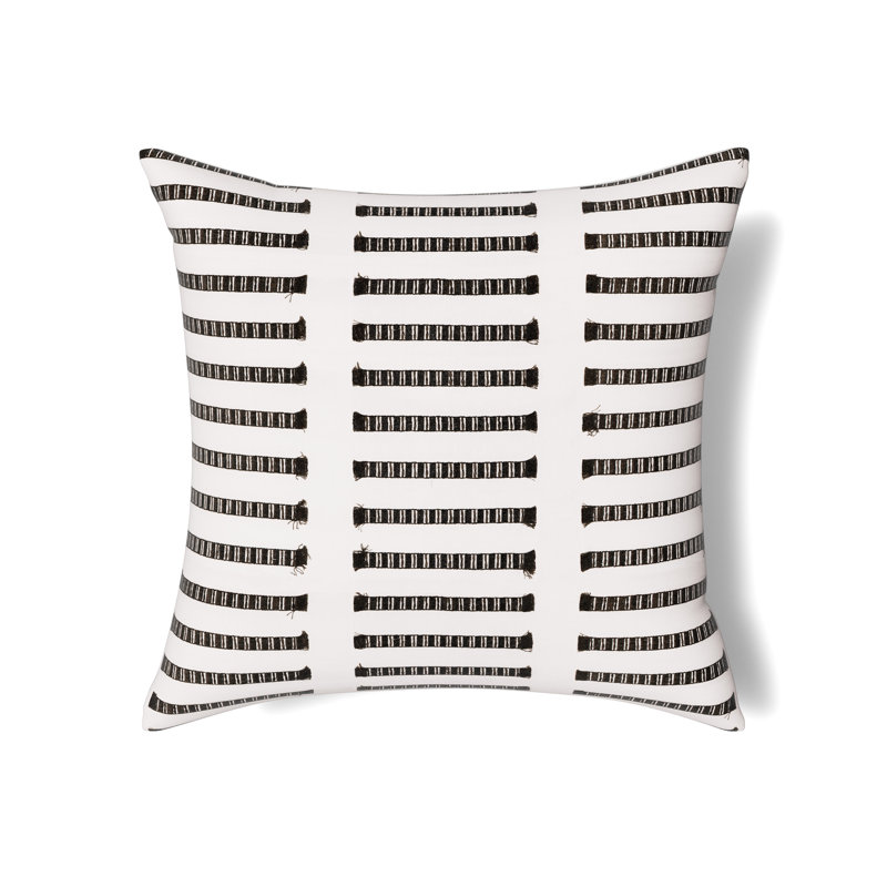 Latera Pillow, 24" x 24", White-Charcoal