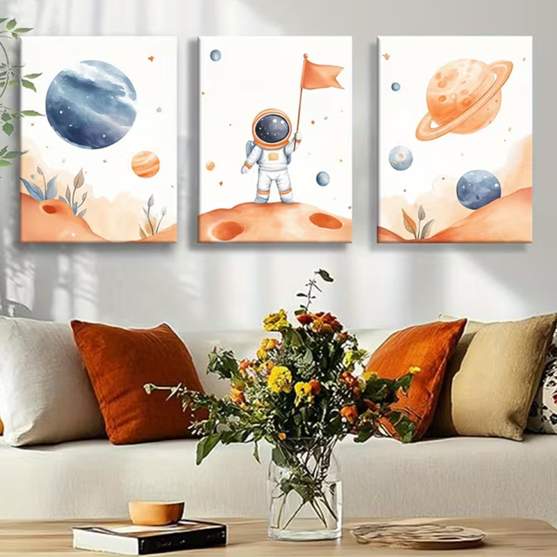 3 Piece Wrapped Canvas Wall Art, 30 cm H x 60 cm W