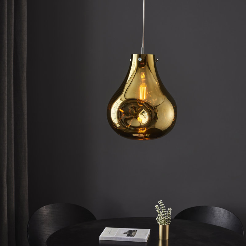 Raritan 1 - Light Chrome Teardrop Pendant, Gold Metallic