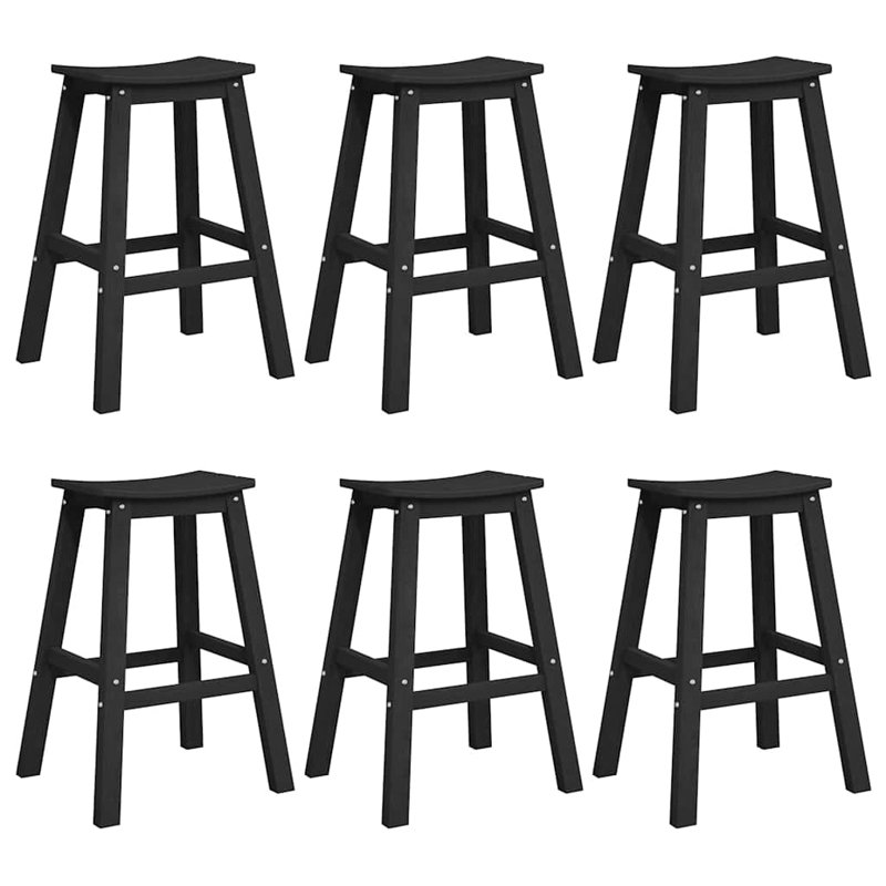 Vidaxl Garden Bar Set 6 Pcs HDPE, Black