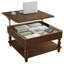 Table basse à plateau relevable cannelé 31,5 pouces avec rangement ouvert et caché-1183023067