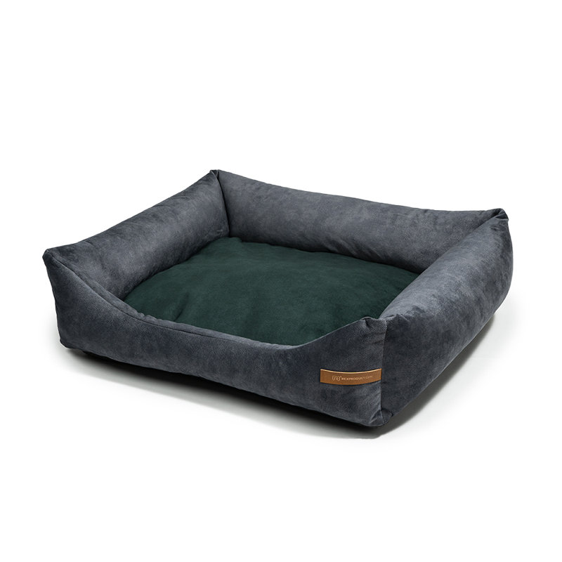 Orthopedic Polyester Pet Bed, 15cm H x 55cm W x 65cm D, Graphite/Dark Green