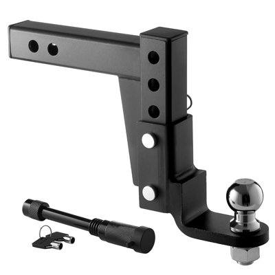 Trailer Hitch Ball Mount, Fit 2-Inch Receiver, Adjustable Trailer Hitch with 2 Inch Ball & Pin, 7500 lbs GTW, 9.5 Inch Drop, Towing Ball Mounts for RVs, Off-Road Vehicles and Trucks, Black