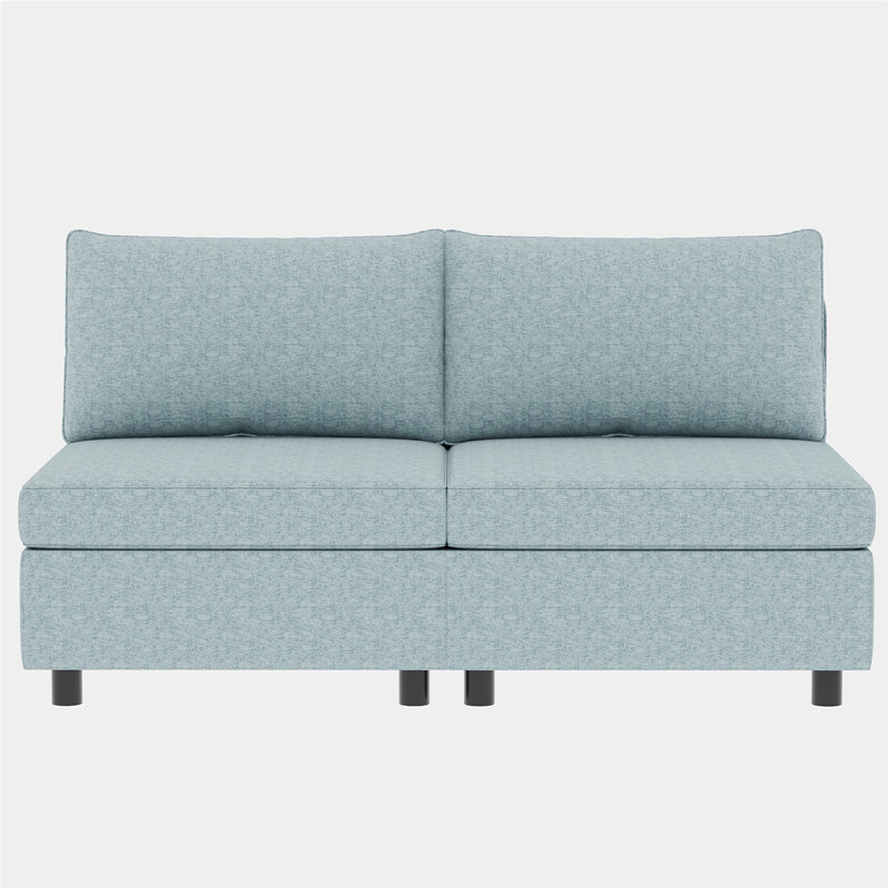 Canapé modulaire sans accoudoirs 30,5 po Durick, Bleu antique