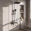Système de douche à pluie en aluminium noir 41,5 po H, affichage numérique et interrupteur à bouton-poussoir