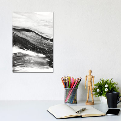 Black Waves I 1 Piece Wrapped Canvas Wall Art