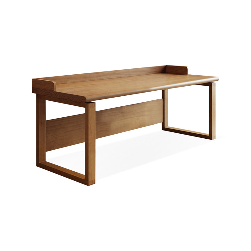 Brown Rectangular Solid Wood desk, 29.53" H x 62.99" W x 23.62" D