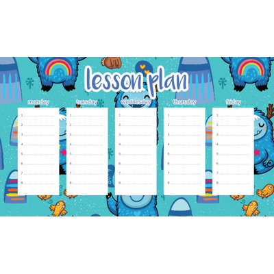 Magnetic Lesson Plan Cute Yetis