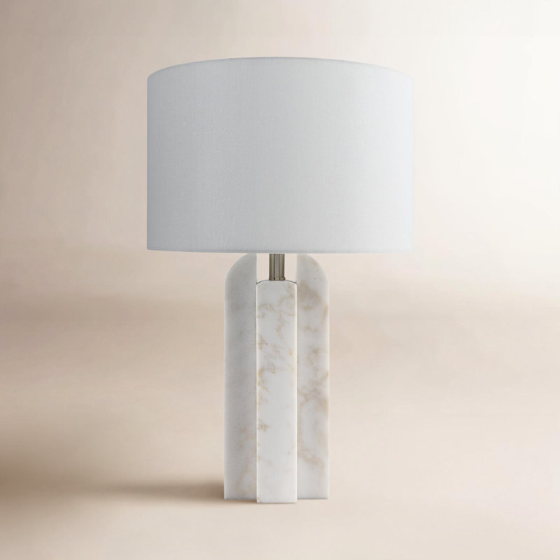 Spenser Basel Marble Table Lamp, 26" H x 16" W x 16" D