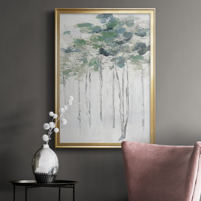Impasto Tree Line II, reproduction de qualité supérieure - prête à être accrochée, Or, H 42,5 po x l 30,5 po x P 1 po