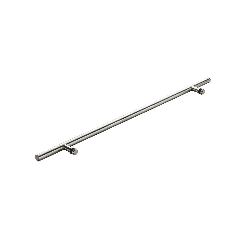 Poignée de porte ronde en acier inoxydable 304, Argenté standard, H 48 po x l 1,25 po x P 2 po