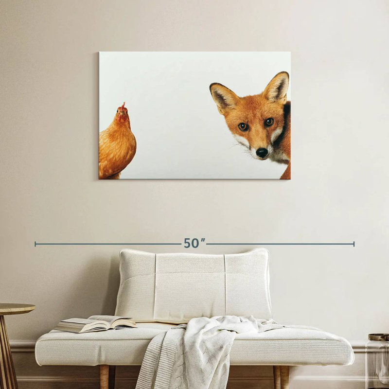 Brampt Chicken And Fox, 24" H x 36" W