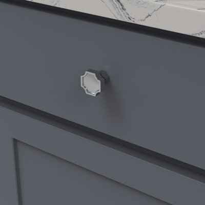Monarch Collection Square Knob - 1-1/4" x 1-1/4" Cabinet Knob Chrome - Transitional Hardware for Drawers & Cabinets