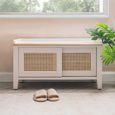 Banc en bois massif blanc