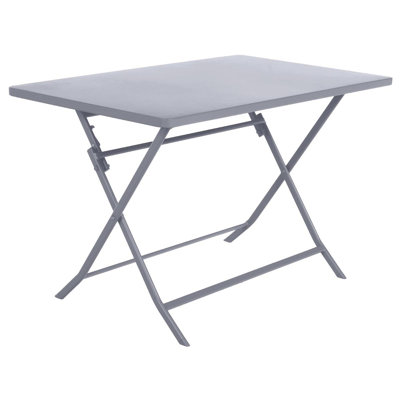 Nifleim Rectangular Metal Folding Outdoor Bistro Table , 110cm cm W 70cm cm D