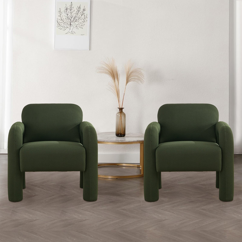 Fauteuil d'appoint rembourré, Mélange de polyester vert