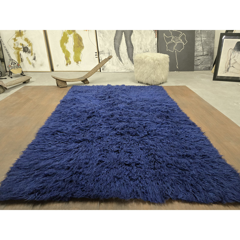 Tapis bleu en laine Bly Denim Bold
