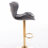 Set Of 2 Velvet Bar Stools With Chrome Footrest, Swivel Base, And Adjustable Height For Comfortable Seating And Elegant Home Decor-1029944989-1029944988