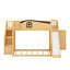 Lit simple superposé au dessus d'un lit double avec glissade et escalier, tablette de rangement et garde-robe, lit superposé en bois avec garde-corps-492616498