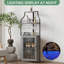 Armoire de bar à vin en L à DEL en forme de L, buffet de bar autoportant à 5 niveaux avec éclairage à DEL RVB, tablettes réglables, support en verre et support à vin amovible, armoire de rangement en panneau de fibres à densité moyenne pour salle à manger-129387388