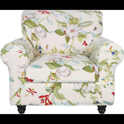 Stretch Sofa Cover Printed Couch Covers, Floral Pattern 2 Piece Armchair Slipcover With Separate Chair Cushion Cover, Washable Furniture Protector For -  Cozy Oasis, ACCC7MCKJV8