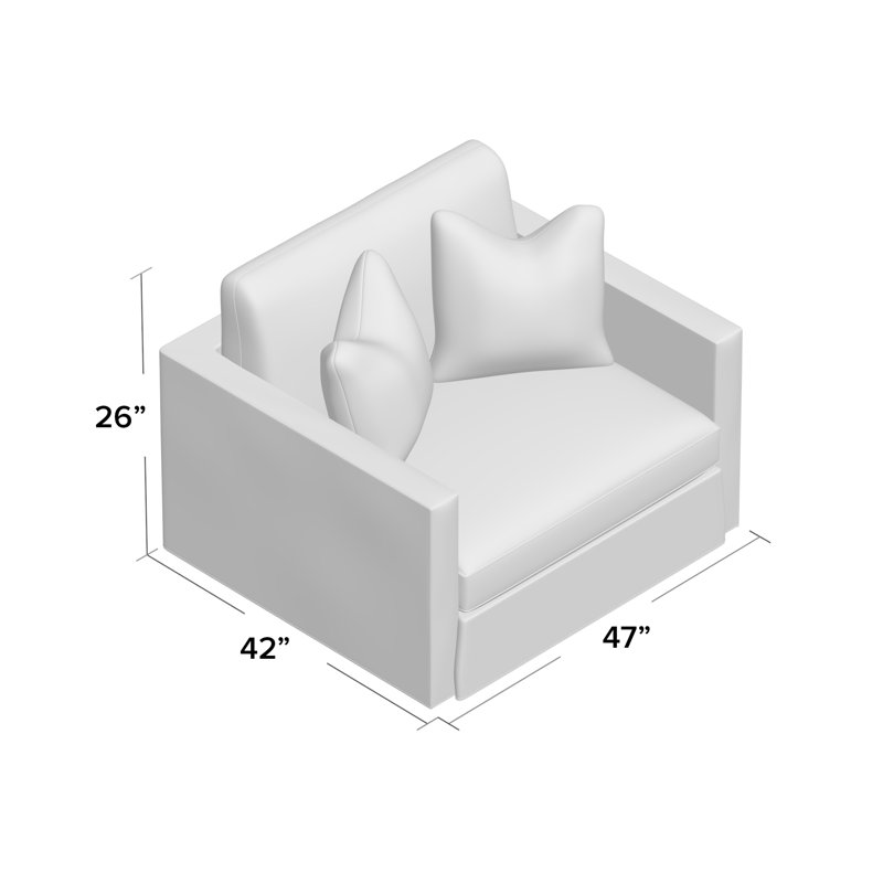 Fauteuil à housse de coussin de 47 po de large Hartig, Conversation Capri Basketweave