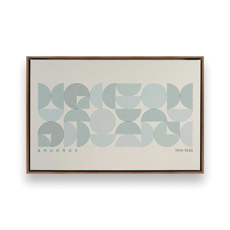 Bauhaus Blue Line Rhythm, H 13 po x l 19 po, Noyer