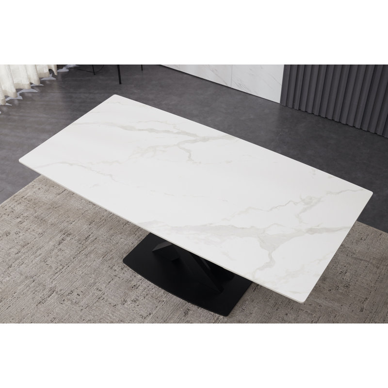 Abbie-J Ceramic Extending Dining Table, White