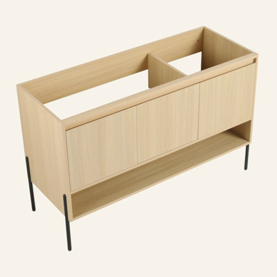 48" Freestanding Bathroom Vanity & 3 Soft-Close Cabinet Doors (KD-Packing)-Excluding Sink