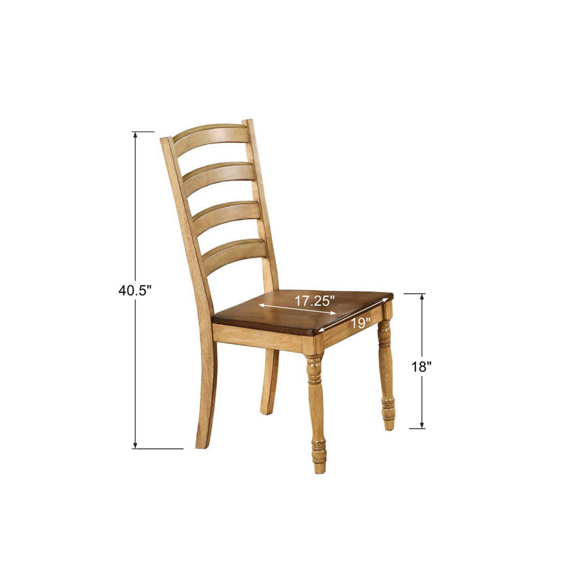 Orviston 18'' H Solid Wood Side Chair, Almond/Wheat