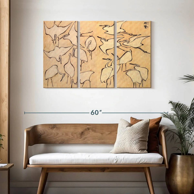 Brampt Egrets From Quick Lessons, 28" H x 45" W