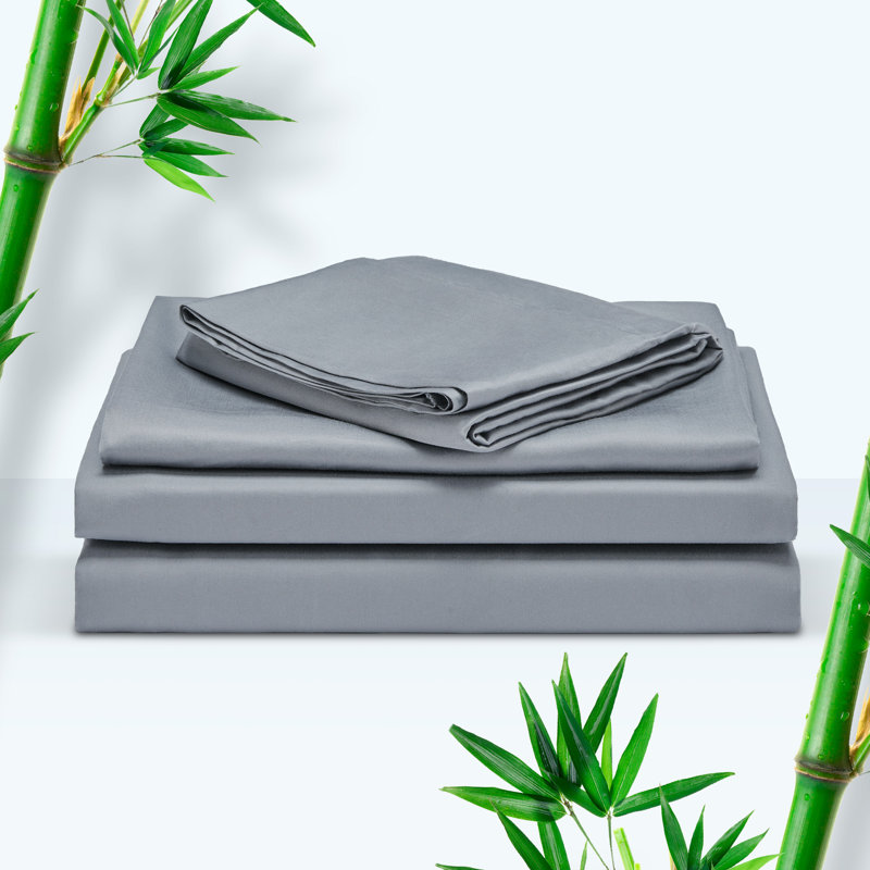 Silver Grey Bamboo Full Sheet Set with Pillowcases