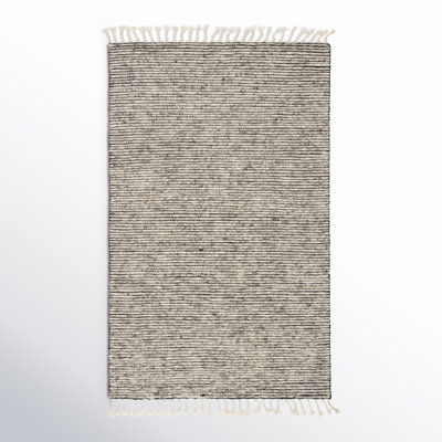Elwood Hand Knotted Wool/Cotton Gray Area Rug