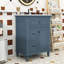 Meuble-lavabo simple autoportant en bois moderne avec lavabo en céramique lisse et rangement réglable-320833573