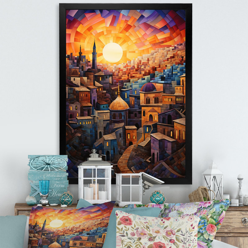 «Judaism Judaic Journey To Synagogue I», impression sur toile, H 32 po x l 24 po x P 1 po, Cadre photo noir