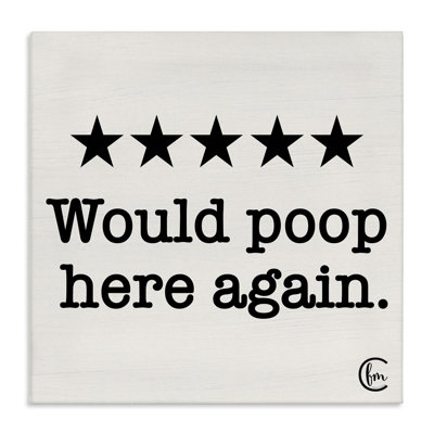 «Will Poop Here Again» par Penny Lane, impression d'art textuel sur cadre flottant