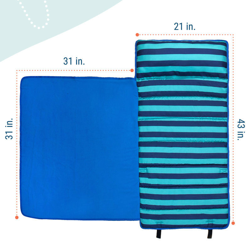 Tapis de sieste pour tout-petits Wildkin, 	Rayures bleues