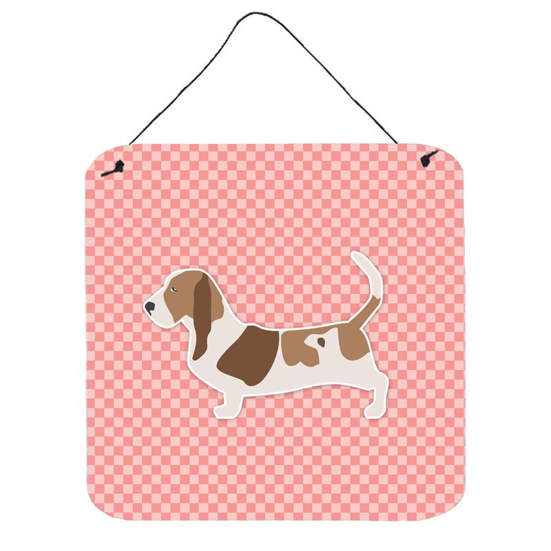 Décoration murale damier hound, Rose