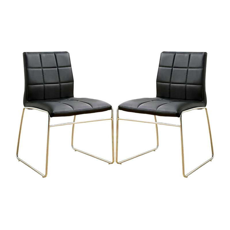 Contemporary Dining Chairs, Gold, Black