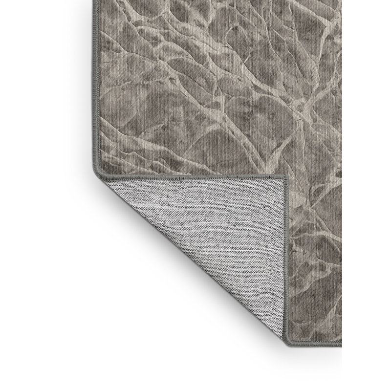 Machine Washable Gray Area Rug, Rectangle 6' x 9'