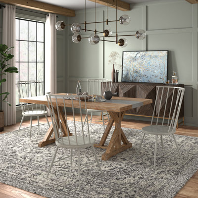 Ensemble de table de salle à manger et de chaises en bois Durga
