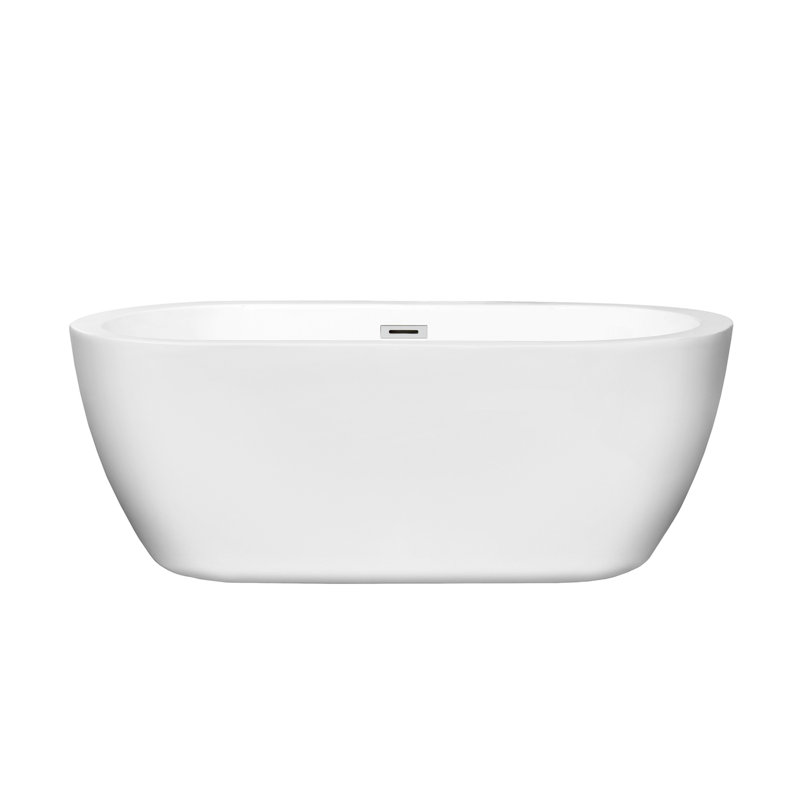 Soho 60'' x 29'' Soaking Acrylic Bathtub, Polished Chrome