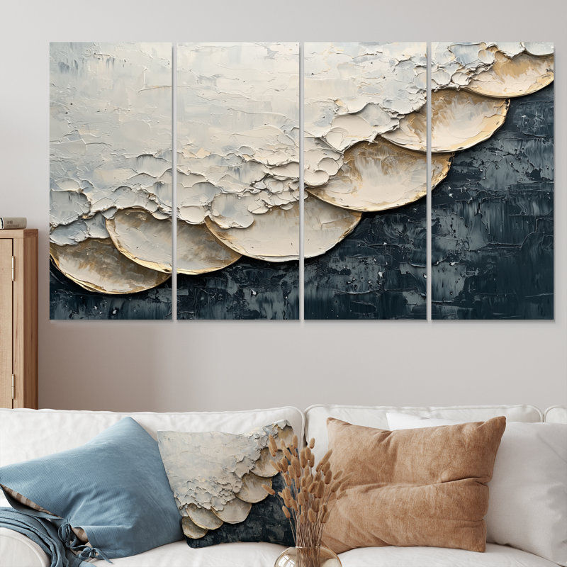 «Daguan» - Art mural abstrait, 4, H 28 po x l 48 po