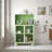45.28" H Storage Cabinet, Bathroom Floor Cabinet with Glass Door and Shelves-1602959586
