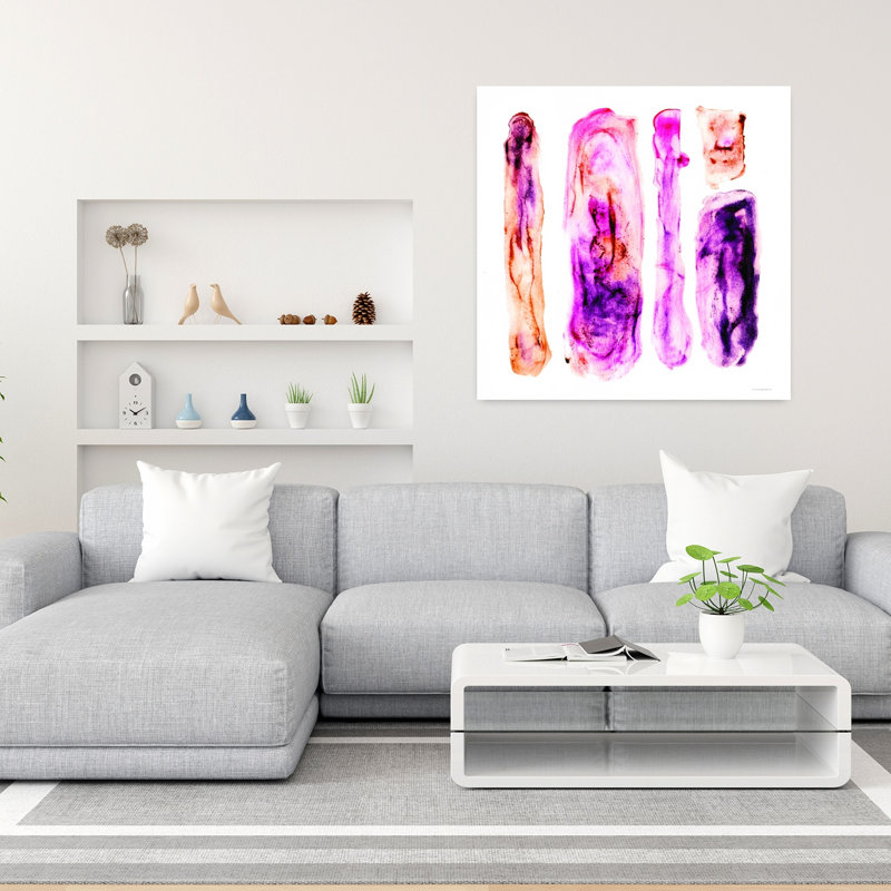 Famille de 5 abstraits, art contemporain, H 36 po x l 36 po