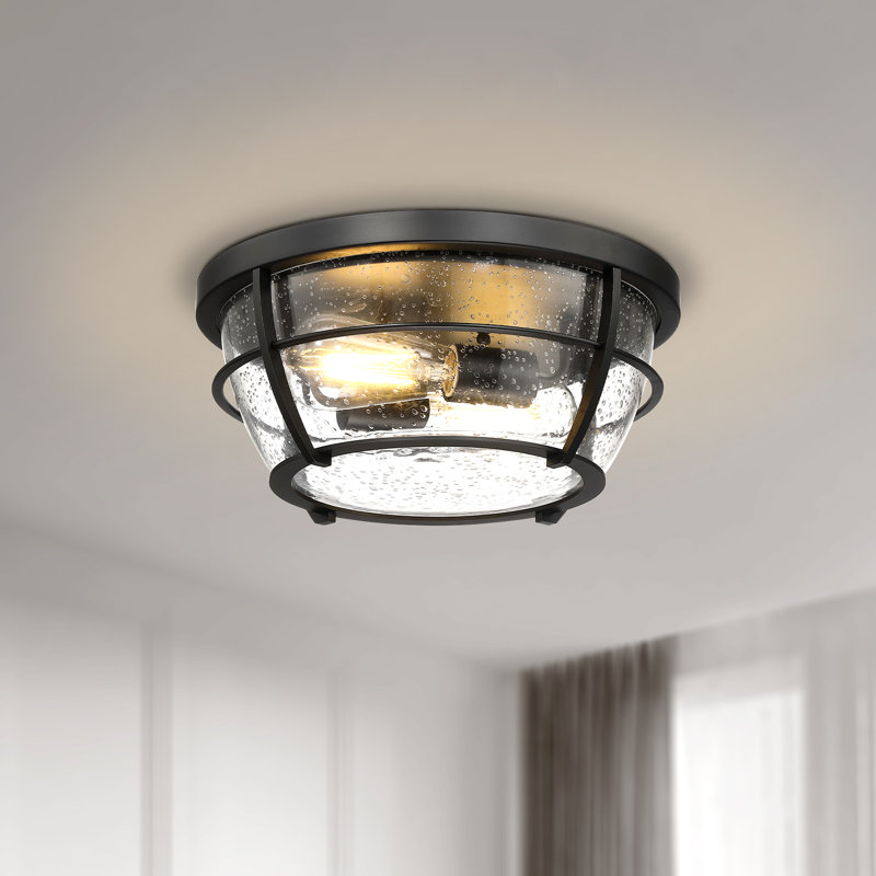 Plafonnier encastré 2 lumières 12,88 po Nox, Noir mat