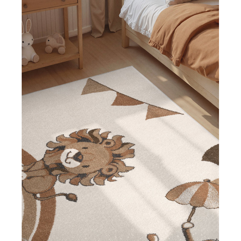 Villeroy & Boch - Boho Kids Rug Roar like a Lion Summer Party, Children's Rug Kids Room, Toddler Rug, Soft Rug Animal Motive, Playroom Rug