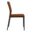 Chaise de salle à manger rembourrée en similicuir brun, pieds en métal noir, livrée montée, idéale pour la cuisine, hauteur d'assise 46 cm, multifonctionnelle, entièrement assemblée, hauteur 86 cm