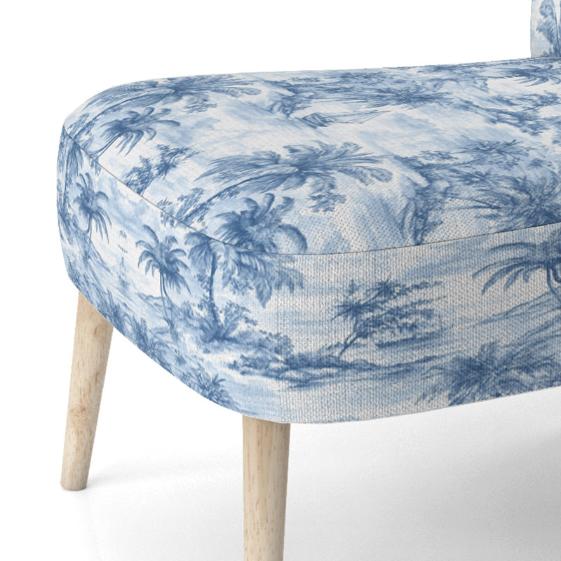 Chaise rembourrée Beach - Chaise d'appoint bleu Coastal Toile, Chaise d'appoint sans accoudoirs